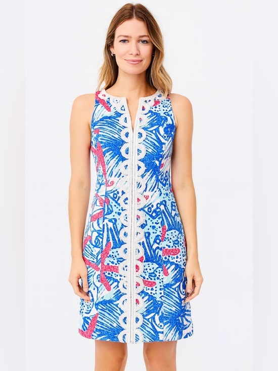 Lilly Pulitzer Dresses & Skirts - Lilly Pulitzer Janice Sleeveless Shift Dress
She She Shells Starfish Size 4 blue